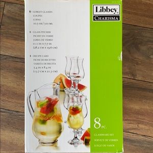 Pitcher & goblet glass set